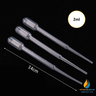 100 chiếc Pipet hút bằng nhựa PE, tiệt trùng, dung tích hút 2ml