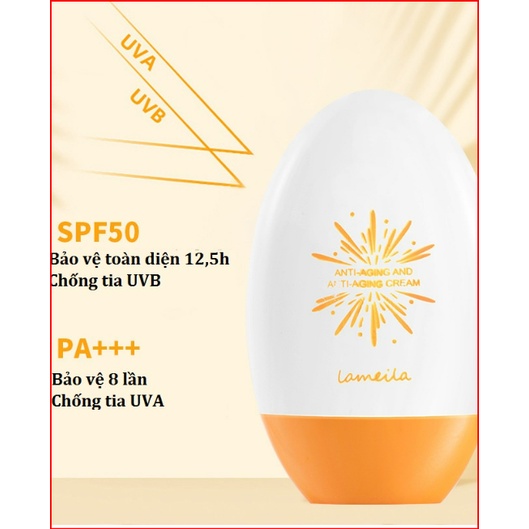 Kem Chống Nắng Chống tia UV Lameila SPF 50 PA+++ nâng tone da