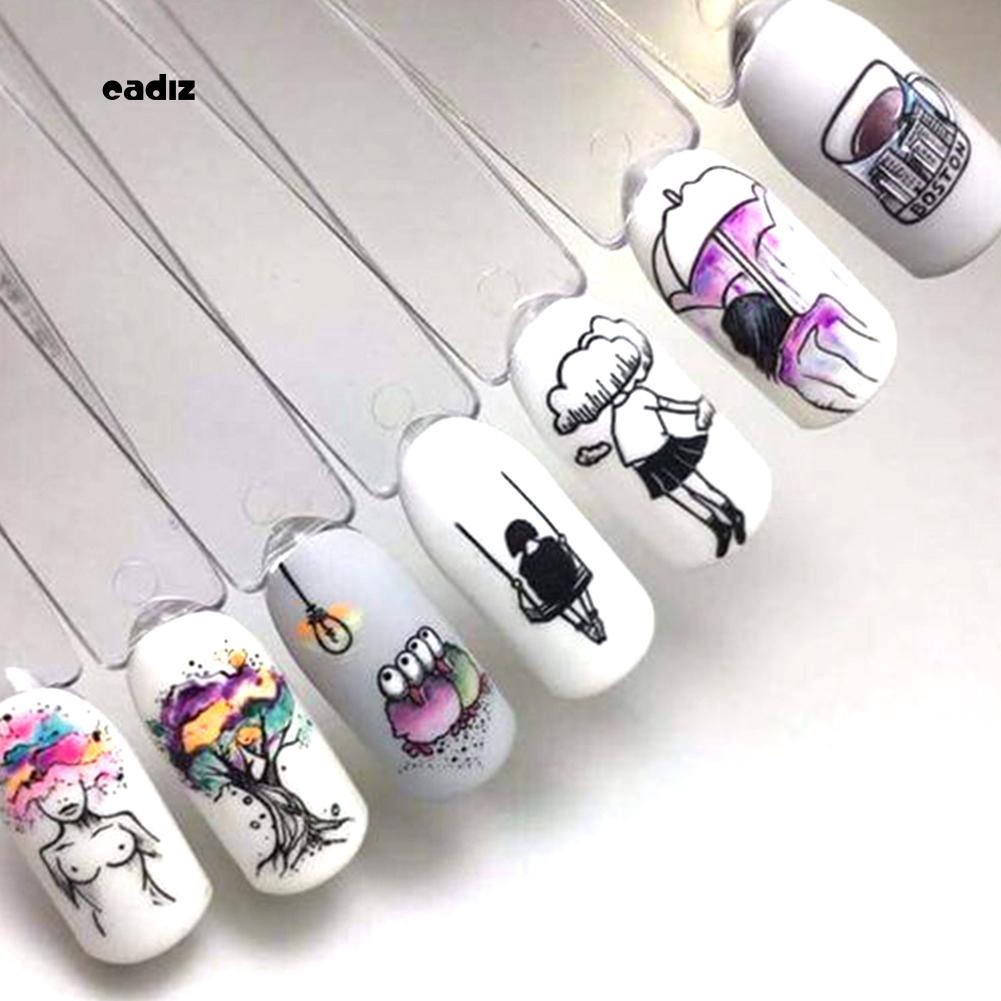 [Hàng mới về] Set 9 tờ hình dán trang trí móng tay họa tiết cá tính gợi cảm