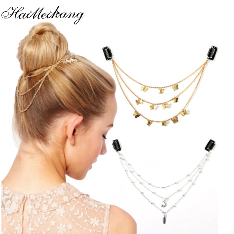 Kẹp tóc HAIMEIKANG thiết kế ba lớp bằng kim loại thời trang cho nữ