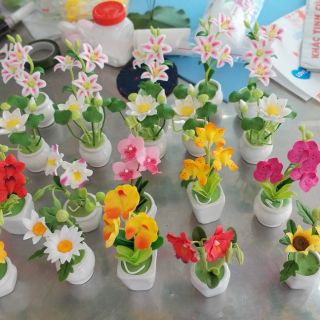 20 chậu hoa đất sét mini 10cm. giao ngẫu nhiên