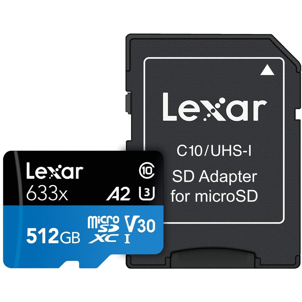 Thẻ nhớ MicroSDXC 512GB – Class 10, U3, V30, A2 - Có Adapter chuyển SD