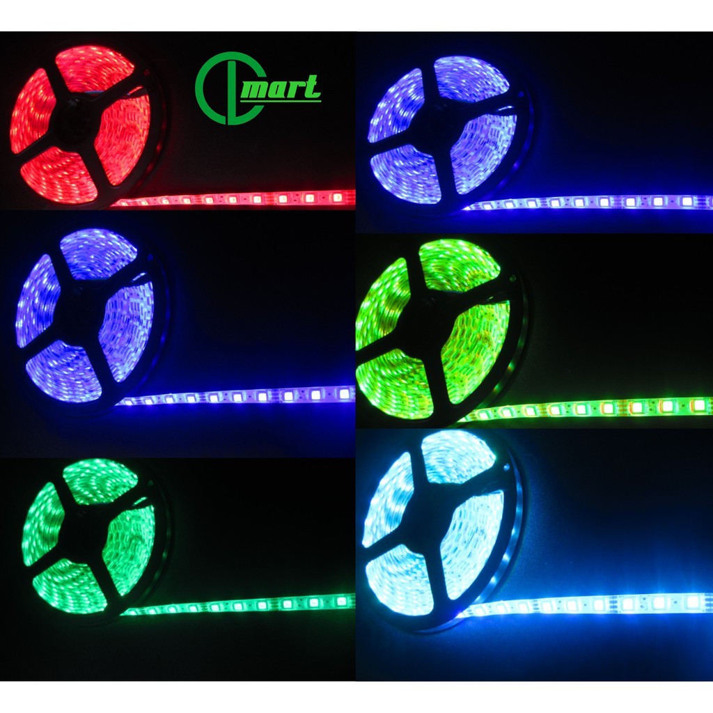 LED dây 12V 5050 RGB - dây led 7 màu cuộn 5 mét chống nước - BH 12 THÁNG