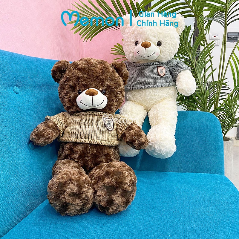 Gấu Bông Teddy Lông Xoắn Má Hồng Cao Cấp Memon