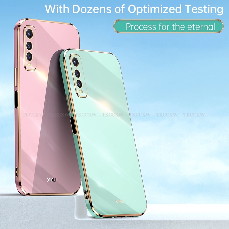 Ốp điện thoại silicon mềm siêu mỏng mạ viền vuông cao cấp cho Vivo Y70S Y51S Y73S Y53S Y72 IQoo Neo 3 5 U10 V9