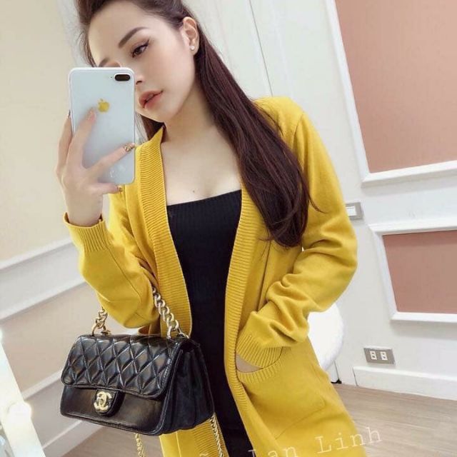 Áo khoác len cardigan dáng dài hot hit Len mịn [ Quảng Châu ] [ Ảnh Thật ]