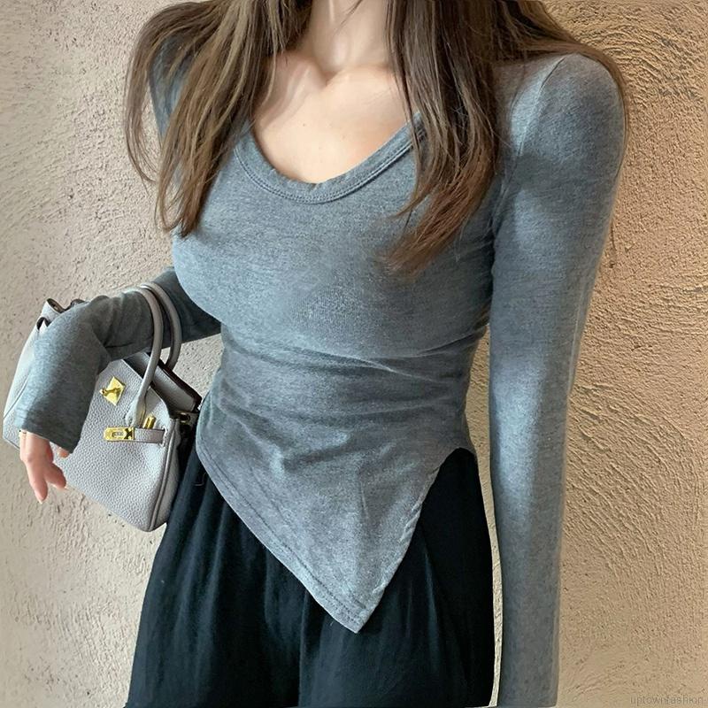 Áo kiểu tay dài màu sắc thanh lịch cho nữ