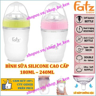 180ml/240ml - bình sữa silicone cao cấp fatz fatzbaby - fb0180c / fb0240c