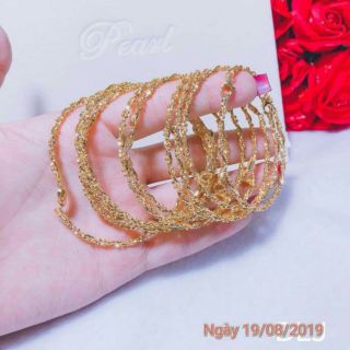 Kiềng tay bạc ý xi vàng