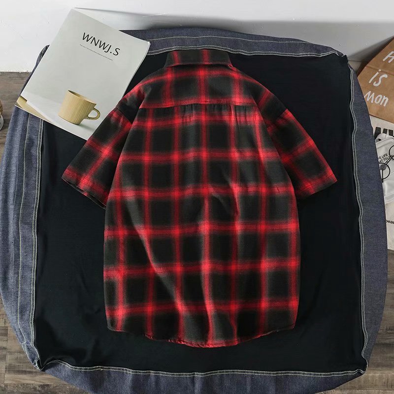 Fashion Plaid Short Sleeve Men's Shirt