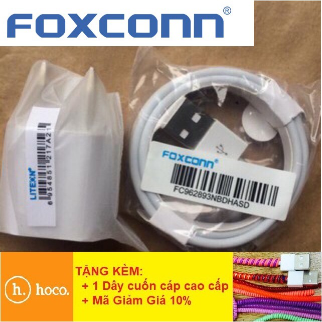 [Mã 2404EL10K giảm 10K đơn 20K] COMBO CÁP SẠC + CỦ SẠC IPHONE FOXCONN - CỦ CÁP SẠC ZIN BẢO HÀNH 1 THÁNG ĐỔI MỚI