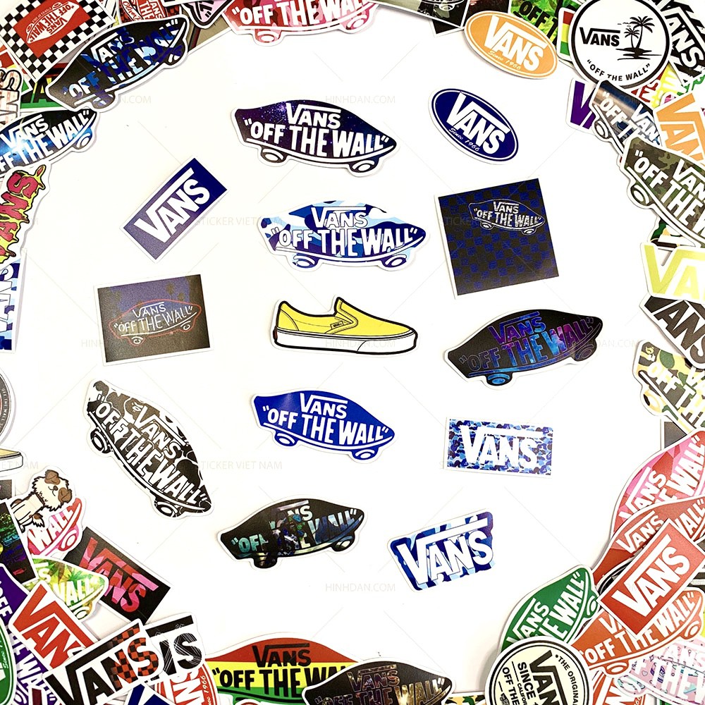 Sticker VANS CHỐNG NƯỚC decal hình dán trang trí Xe, Laptop, Nón Bảo Hiểm, Vali, Đàn Guitar