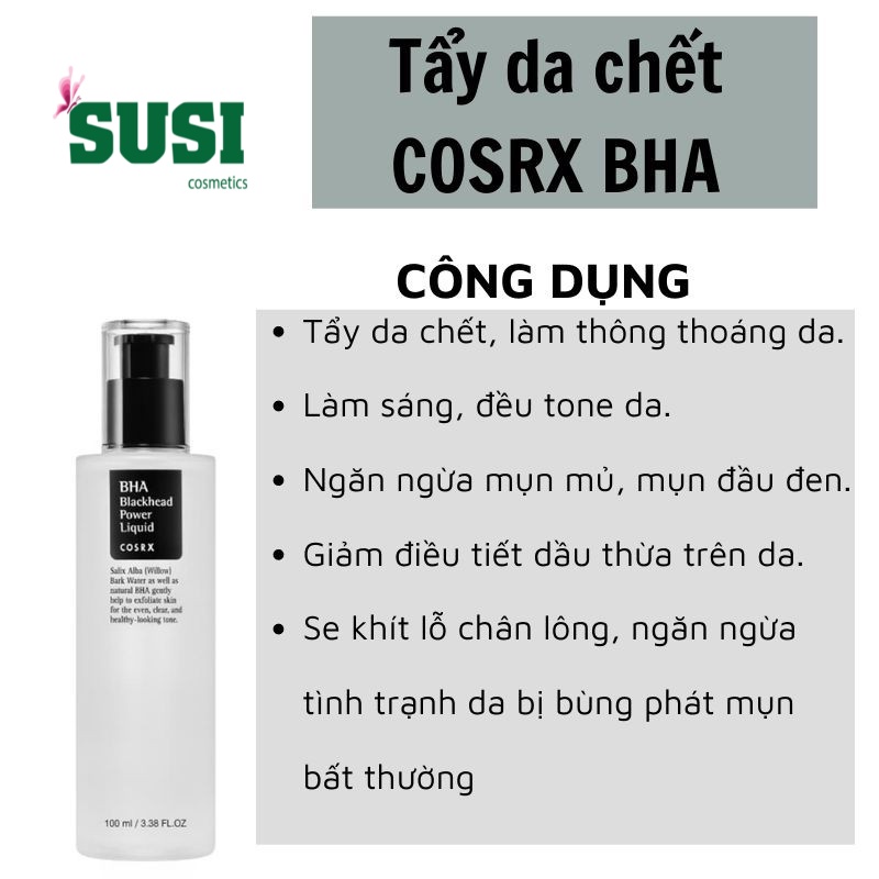 Tinh Chất Tẩy Tế Bào Chết Hóa Học Cosrx BHA Blackhead Power Liquid 100ml