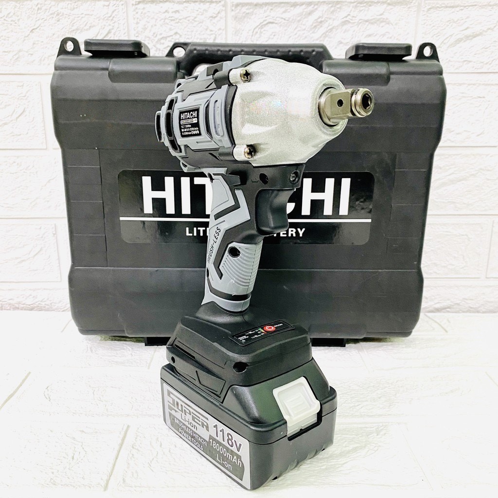 Máy Siết Bulong HITACHI 118V SUPER Hàng Loại 1 - Tặng kèm 5 đầu khẩu + 1 Đầu Chuyển Vít