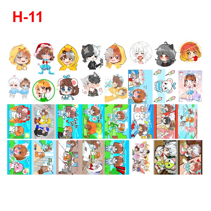 Bộ hình dán/stickers Hero Team mẫu sinh nhật lần 2 và các linh vật