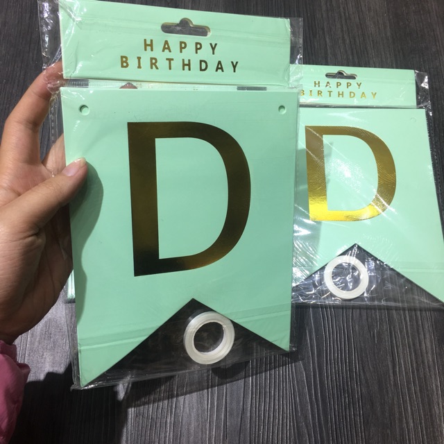 Dây Cờ Chữ Happy Birthday Ép Kim Loại Đẹp Có Video Ảnh Thật