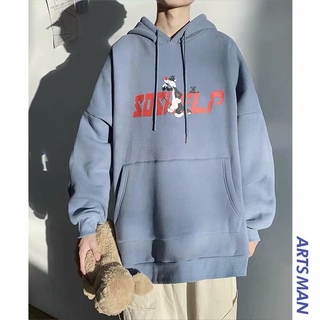 Áo Hoodie Dáng Rộng In Họa Tiết Hoạt Hình Cá Tính Dành Cho Nam