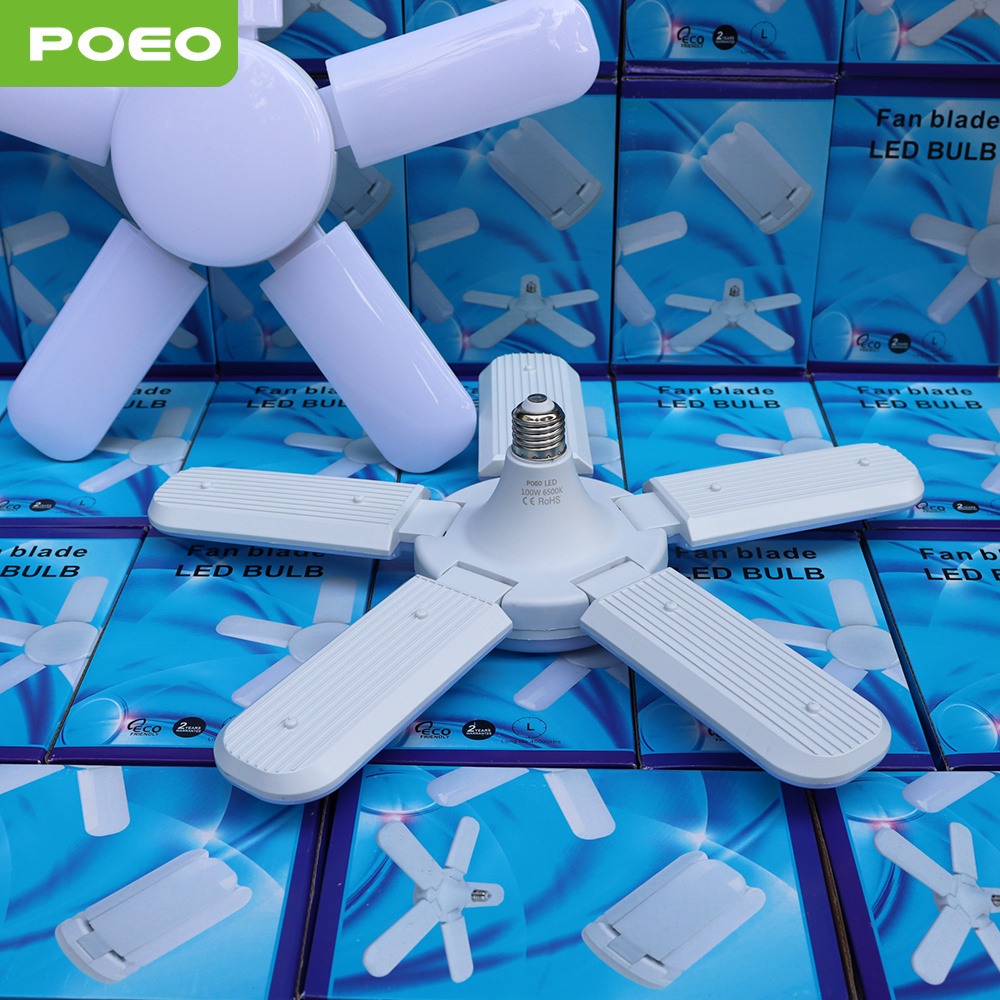 Đèn led 5 cánh hình quạt gấp gọn bóng đèn 5 lá tiết kiệm điện siêu sáng