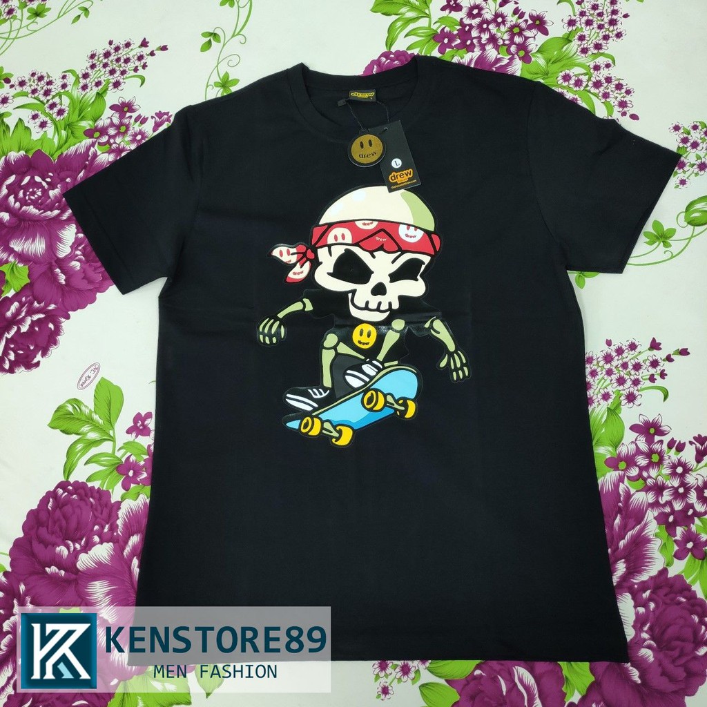 Áo thun nam cổ tròn DREW ĐẦU LÂU LƯỚT VÁN tay ngắn cotton 100% KENSTORE89 ATK002