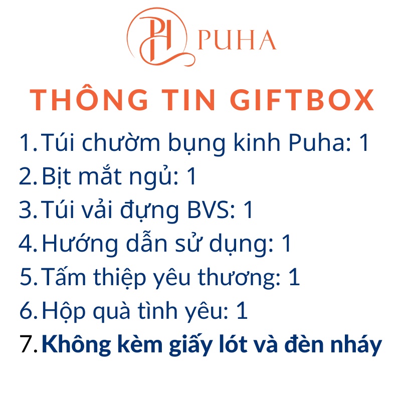 Túi chườm nóng đau bụng kinh Puha 350ml phiên bản giftbox chăm bạn gái quà tặng sinh nhật