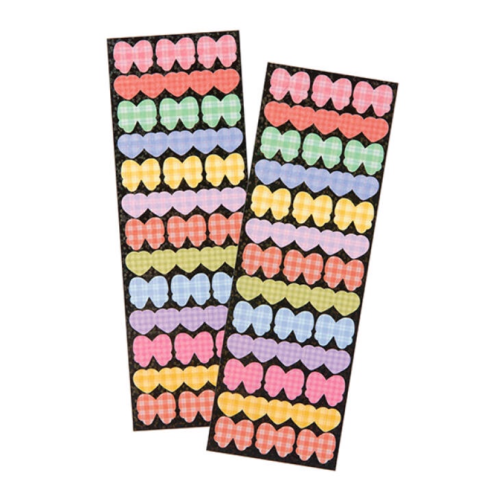 Set 2 Tấm Sticker ARTBOX Hàn Quốc Hình Trái Tim Và Nơ Ruy Băng Kẻ Sọc Ca Rô Màu Pastel Xinh Xắn