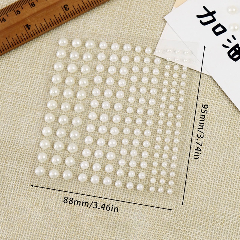 Set 1 Tờ / 165 Sticker Hạt Ngọc Trai Bán Nguyệt Bằng Nhựa Trang Trí Sổ Tay DIY