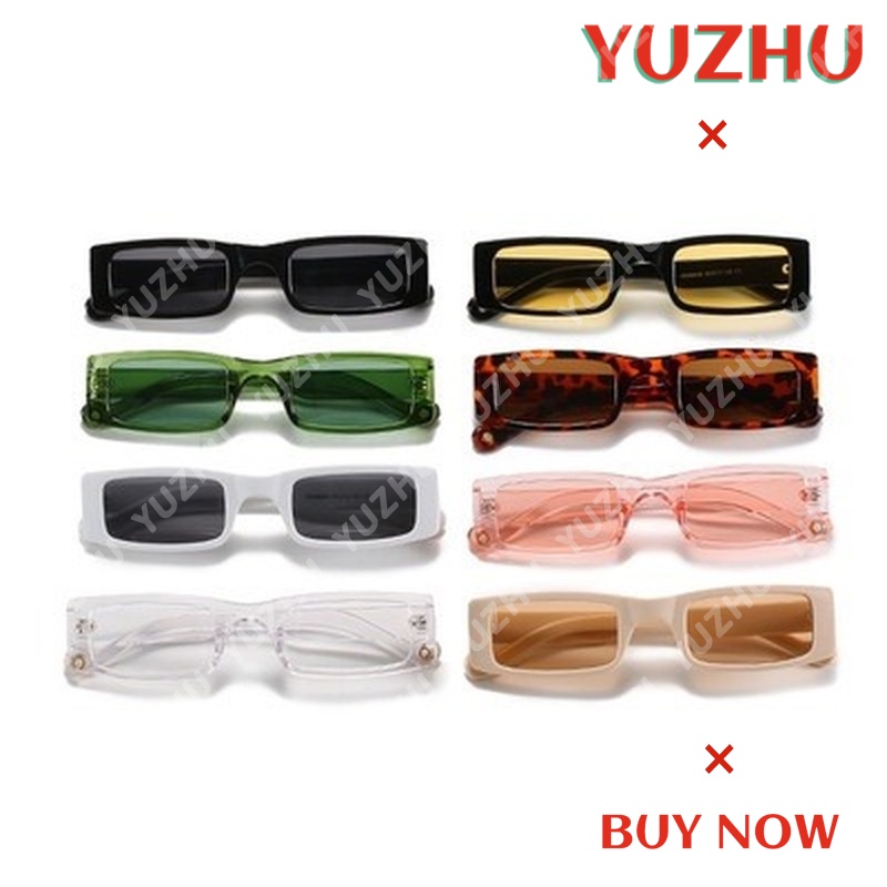 Kính mát hình chữ nhật chống tia UV400 màu sắc ngọt ngào thời trang cho nữ