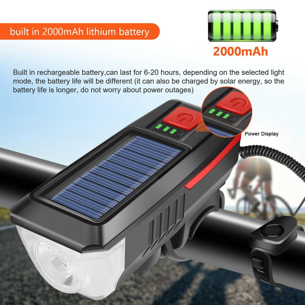 Đèn LED Chiếu Sáng Phía Trước Xe Đạp 3 Chế Độ Có Thể Sạc Lại Bằng Cổng USB