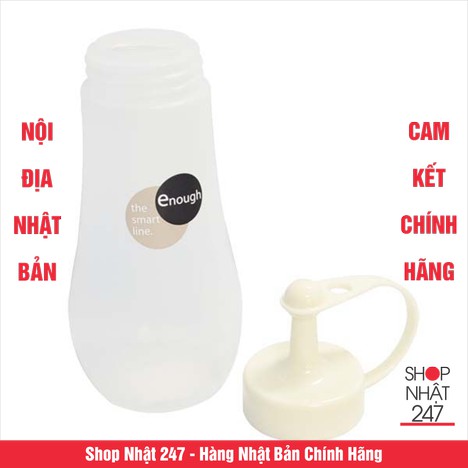 Bình đựng gia vị, nước sốt, nước tương Enough 250ml (Màu trắng) Nội địa Nhật Bản