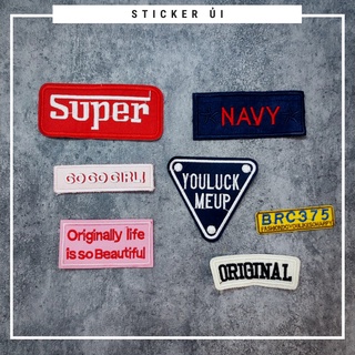 Sticker ủi áo Cao cấp - CÓ SẴN KEO ỦI - sticker vải dùng làm miếng vá áo, phụ kiện trang trí quần áo, balo, giày, nón