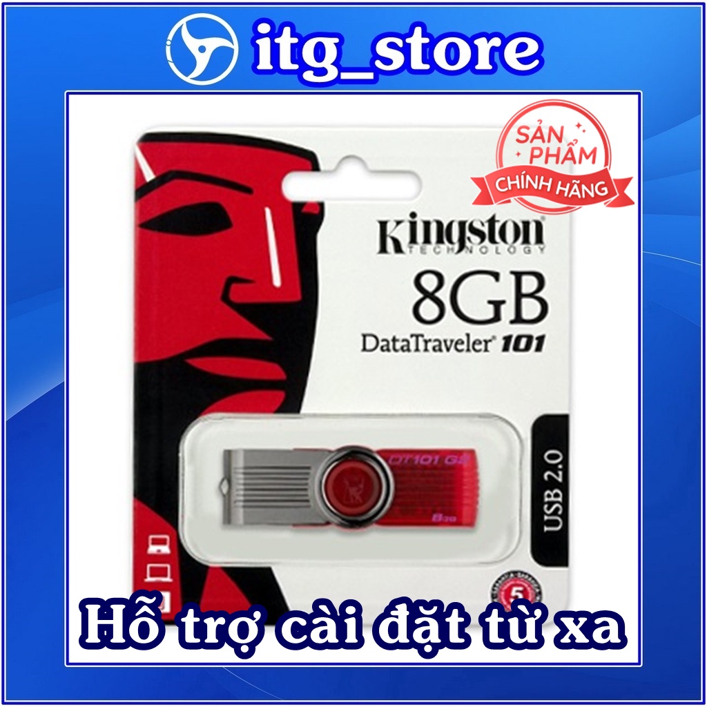 Usb Kingston 8GB chính hãng dùng để lưu trữ dữ liệu,hỗ trợ cài đặt từ xa