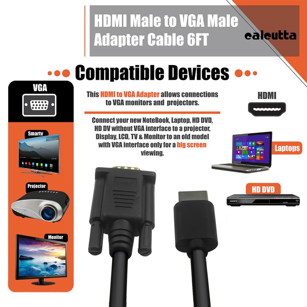 Cáp Chuyển Đổi Hdmi 1080p Sang Vga Cho Máy Tính