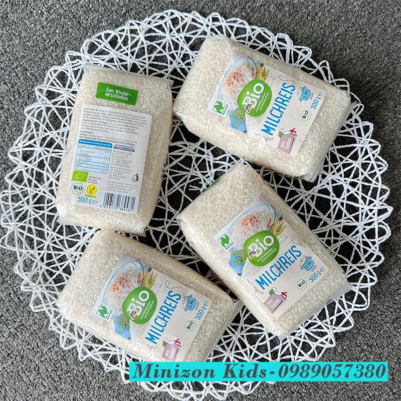 Gạo sữa hữu cơ dmBio MilchReis Đức 500g cho bé ăn dặm giá tốt | Minizon Kids