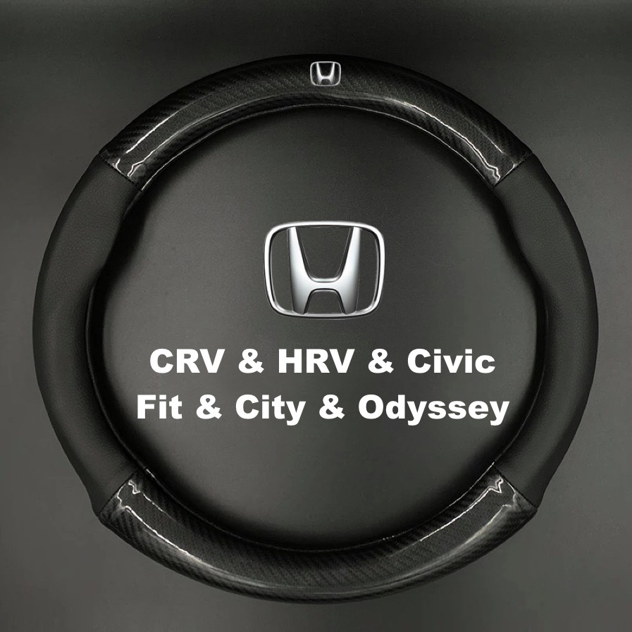 Vỏ Bọc Vô Lăng Xe Hơi Honda CRV HRV Civic Fit City Odyssey Bằng Sợi Carbon
