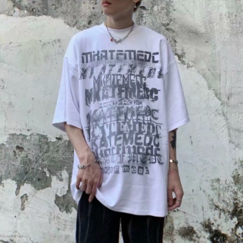 Áo Thun Tay Ngắn Dáng Rộng In Chữ Thời Trang Phong Cách Hàn Quốc Cho Nam