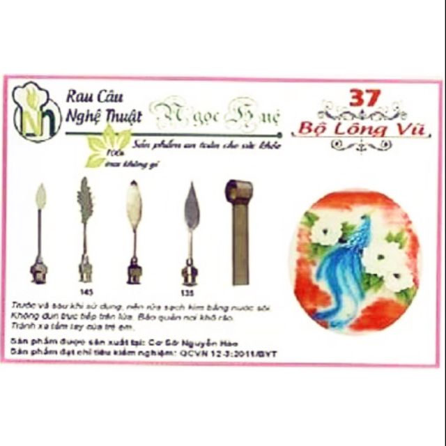 Dụng cụ rau câu 3D Ngọc Huệ (bộ 5 kim số 37 - lông vũ)