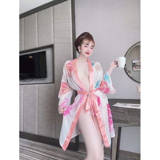 Áo Choàng chiffon phối satin kèm quần mã 05 from dưới 68kg