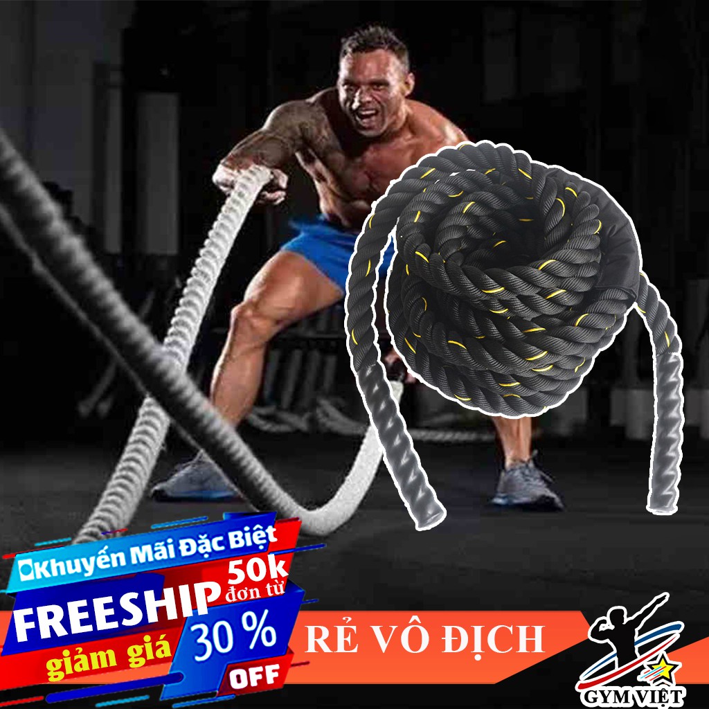 Dây thừng tập thể lực phòng gym ⚡FREESHIP⚡ to 38mm dài 9m