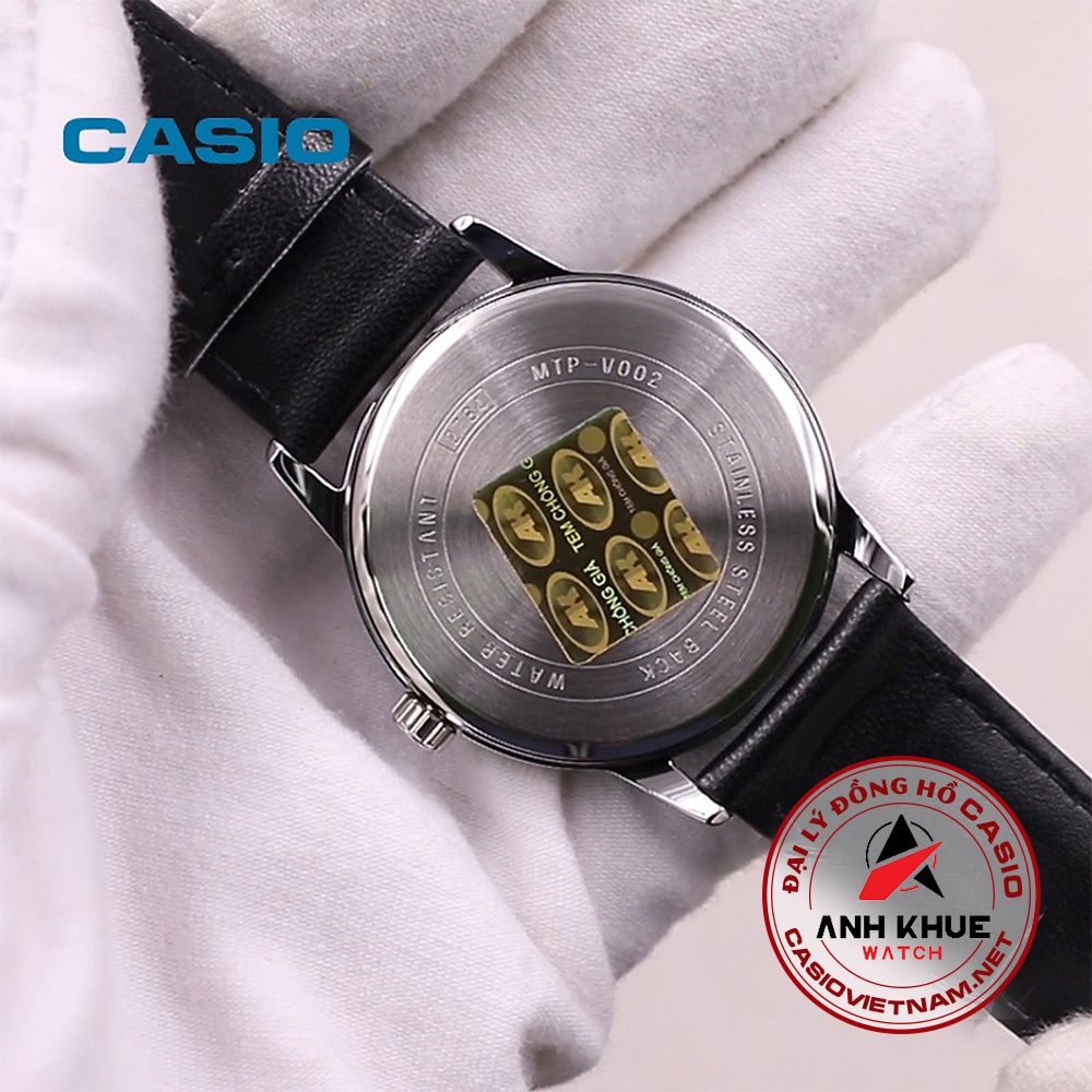 Đồng Hồ Casio MTP-V002L-1B3 Nam | Dây Da | Mặt Số La Mã | Chống Nước