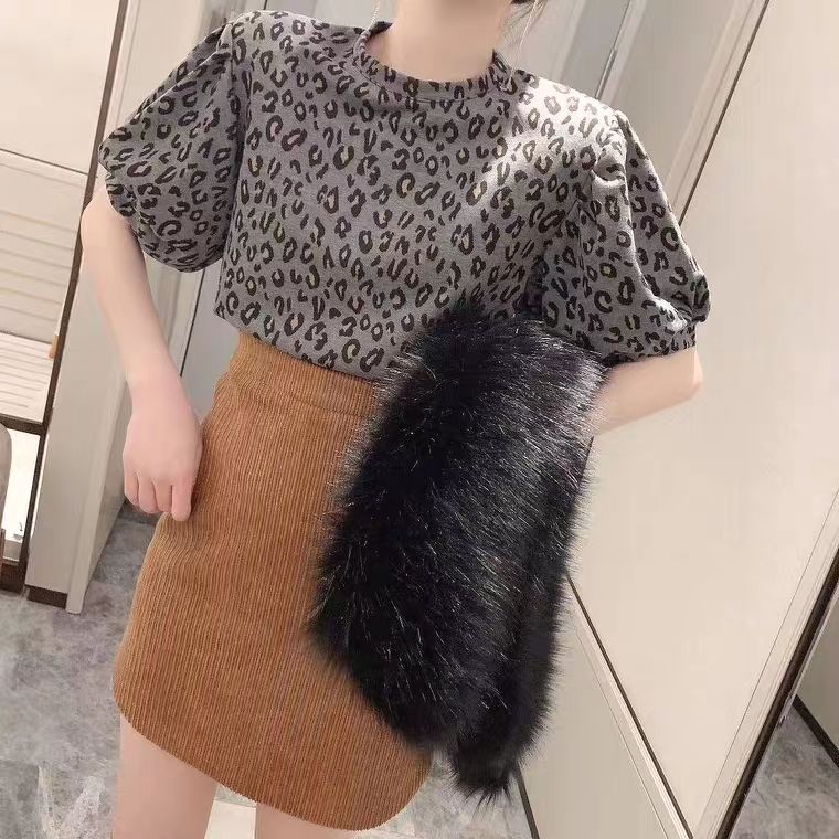 Áo vân báo bo tay bồng