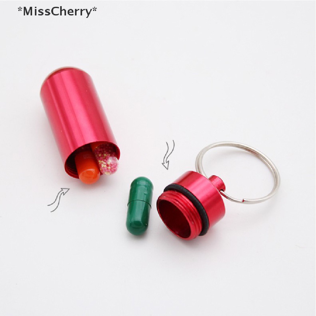 Móc khóa mini chống thấm nước dạng ống đựng thuốc độc đáo