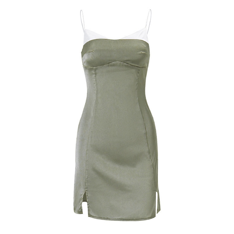 Đầm Ôm Xẻ Tà Phối Khóa Kéo Thời Trang Cho Nữ