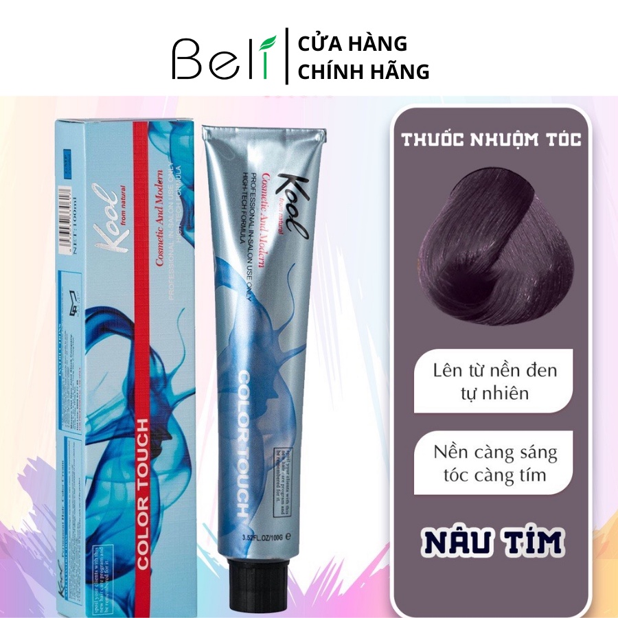 Thuốc Nhuộm Tóc KOOLPRO Màu NÂU TÍM Không Tẩy Tuýp 100g - Beli Official Store