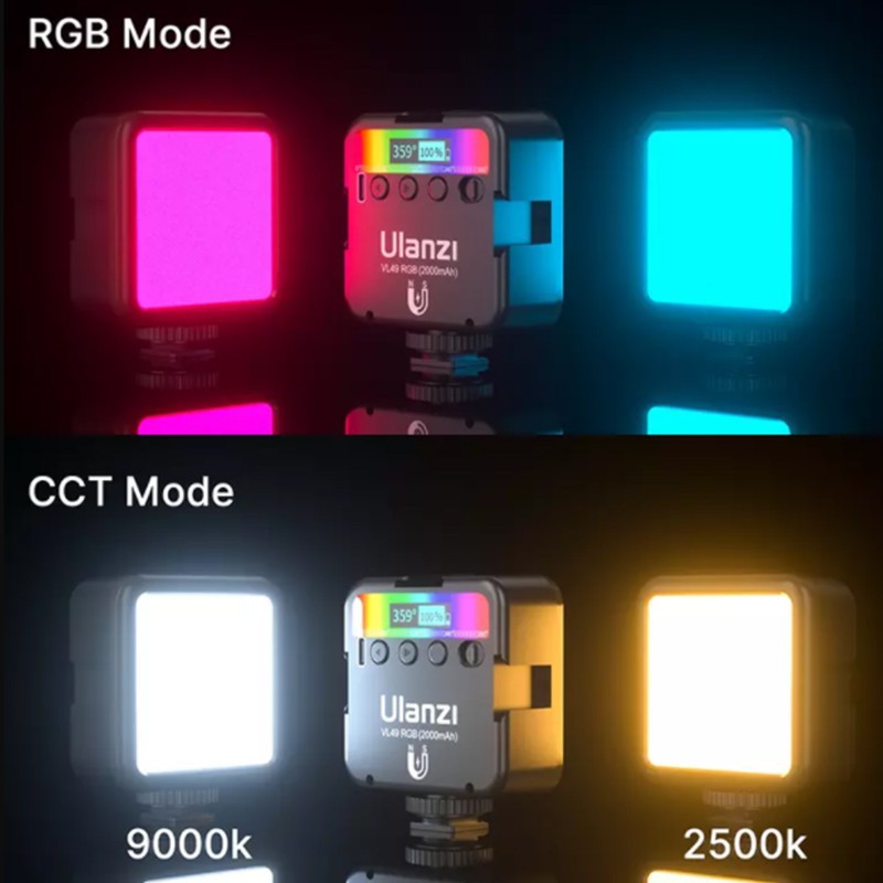 ✠✣❡Đèn led Studio mini Ulanzi VL49 RGB - Dãi nhiệt màu 2500 – 9000 Kevin 3 Mode sáng