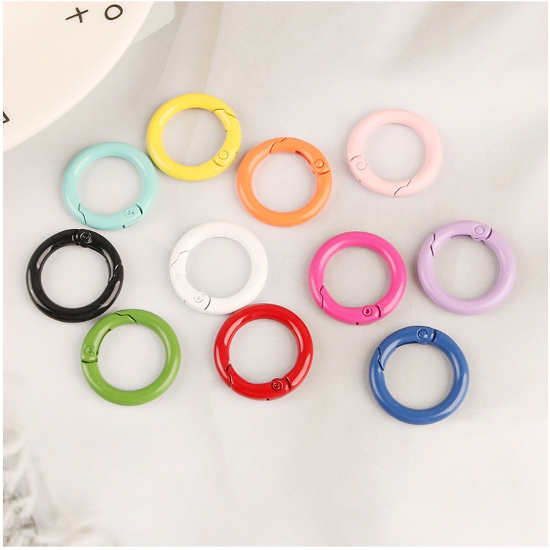 Set 10 vòng khóa tròn bằng hợp kim màu sắc ngọt ngào