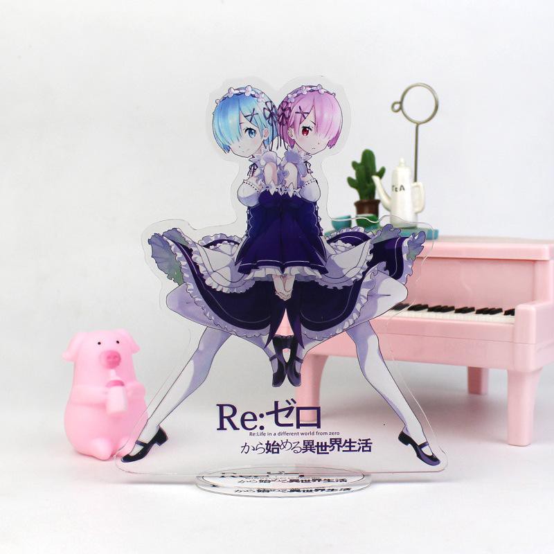 Mô hình nhân vật mica standee Re:Zero Bắt Đầu Lại Ở Thế Giới Khác in hình anime chibi trang trí trưng bày