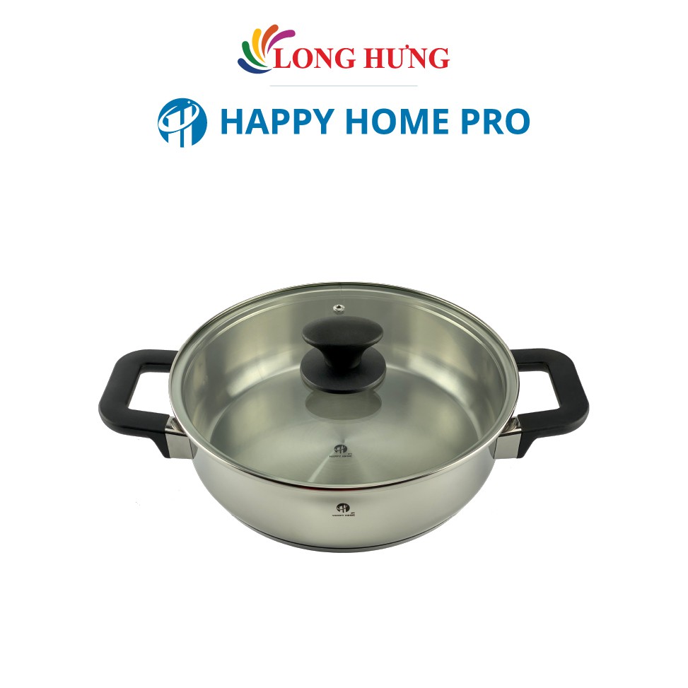 Nồi Inox 304 nắp kính Happy Home Pro - Hàng chính hãng