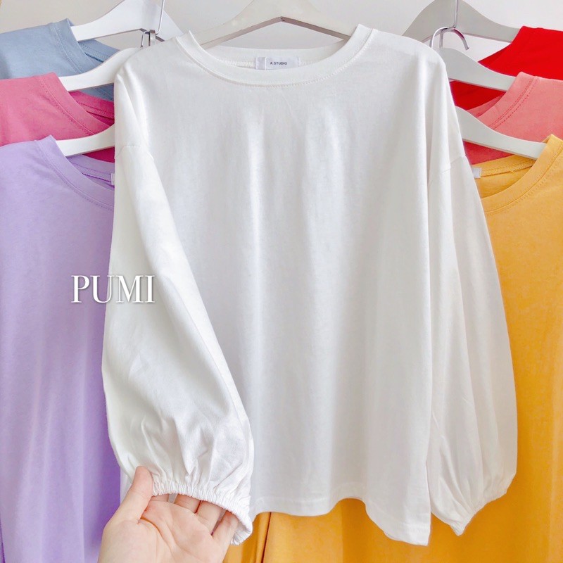 Áo thun nữ tay bo nhiều màu freesize Pumi