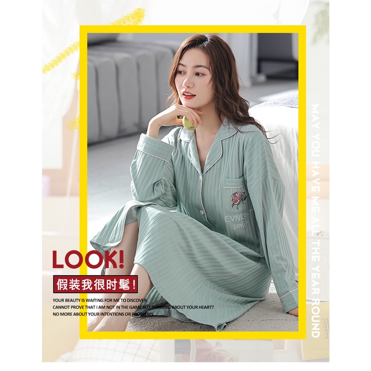 Đầm Ngủ Cotton Tay Dài Thời Trang Xuân Thu Dành Cho Nữ 2021 | BigBuy360 - bigbuy360.vn