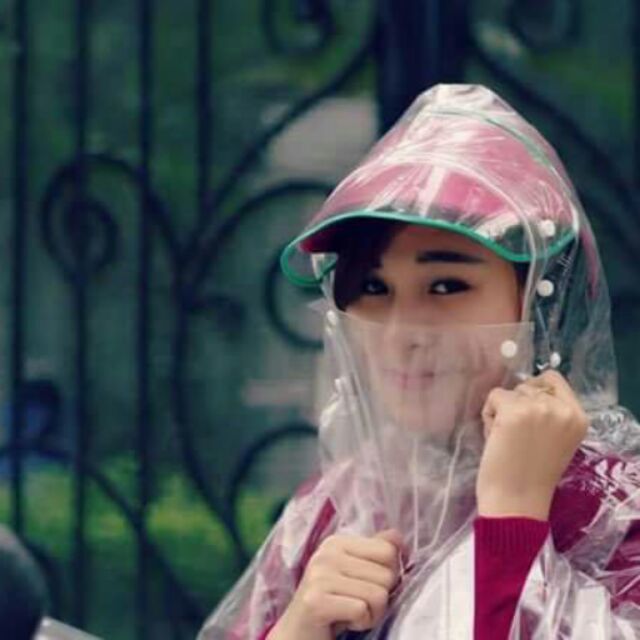 Áo mưa đôi che mặt trong suốt(loại 1 đầu và 2 đầu)